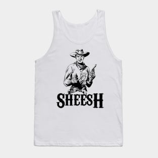 Sheesh Cowboy Black Print Tank Top